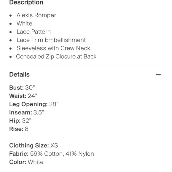 Alexis white lace open back romper - Picture 2 of 4